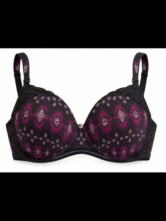 Jessica Simpson Other - Jessica Simpson Black and Plum Patterned Underwire Bra
